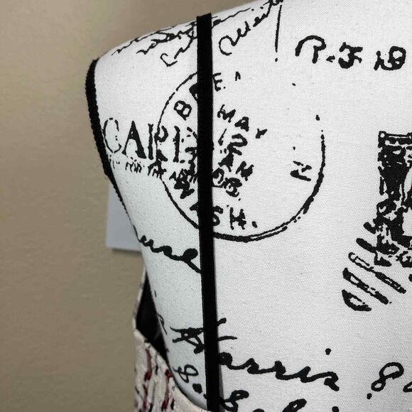 Zara Cream top women texture sleeveless black lace blouse size L bohemian boho - Picture 12 of 15